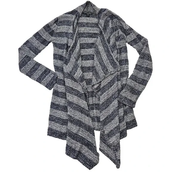 Barefoot Dreams Blue Striped Calypso Bamboo Chic Lite Cardigan Sweater. Size S/M - Picture 2 of 7